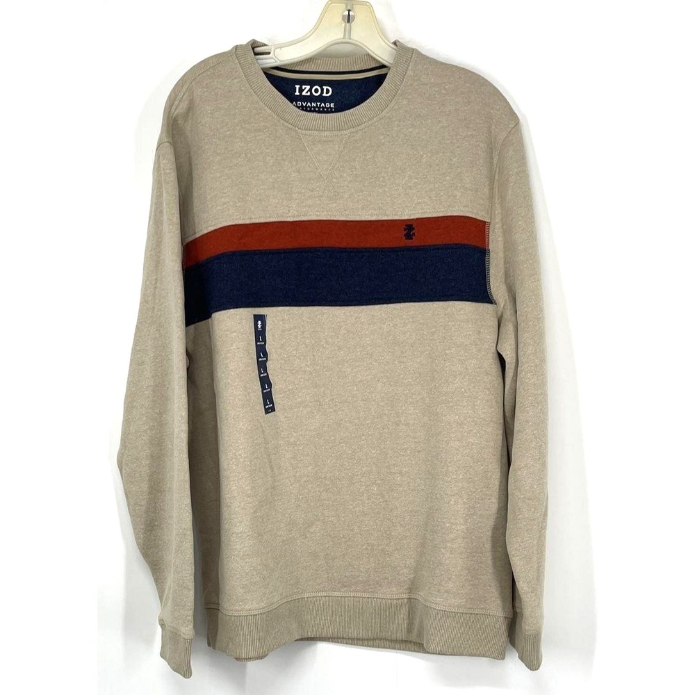 IZOD  Men's Camel Heather Pullover Top Sz L NWT